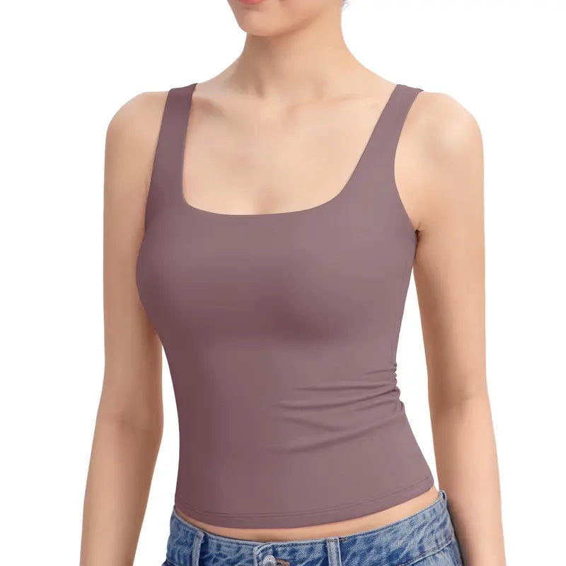 ✨Women's Square Neck Tank Top,Comfortable Everyday Essential summerwins