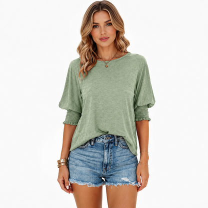 ⭐Women's 3/4 Sleeve Casual Tops – Super Soft Crewneck Blouse | Lightweight Summer Everyday Shirt