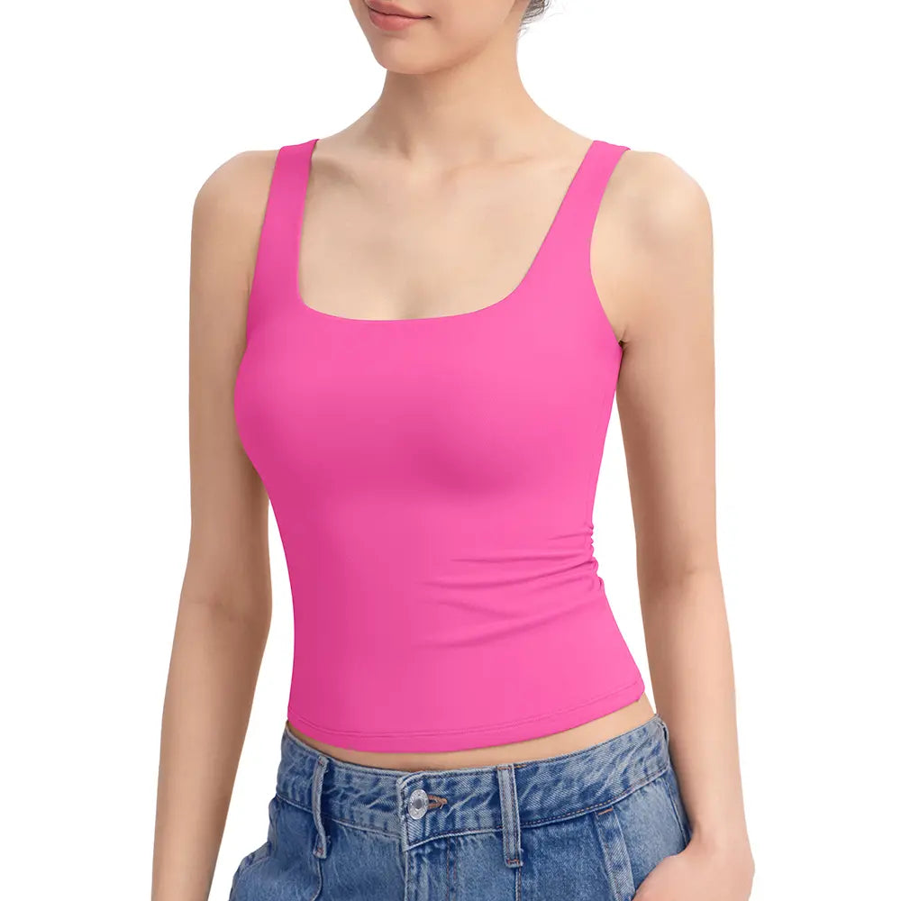 ✨Women's Square Neck Tank Top,Comfortable Everyday Essential summerwins
