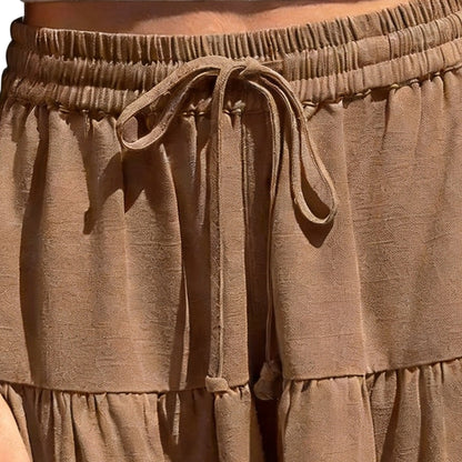 ☀️ Women's Linen Blend Wide Leg Culotte Shorts–Lightweight, Comfy & Flowy