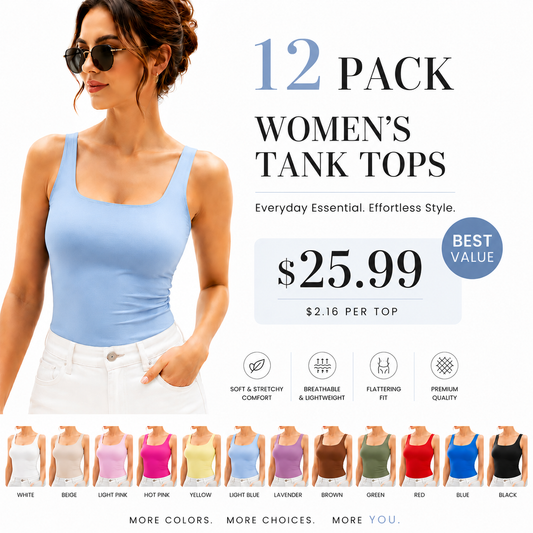✨Women's Square Neck Tank Top,Comfortable Everyday Essential summerwins