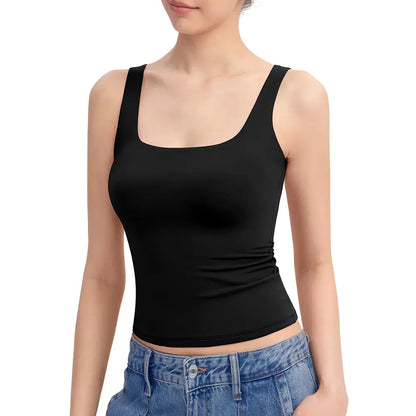 ✨Women's Square Neck Tank Top,Comfortable Everyday Essential summerwins