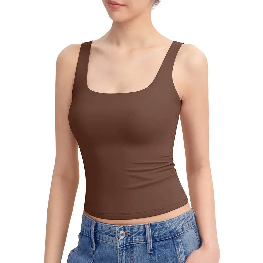 ✨Women's Square Neck Tank Top,Comfortable Everyday Essential summerwins