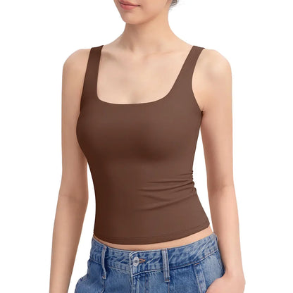 ✨Women's Square Neck Tank Top,Comfortable Everyday Essential summerwins