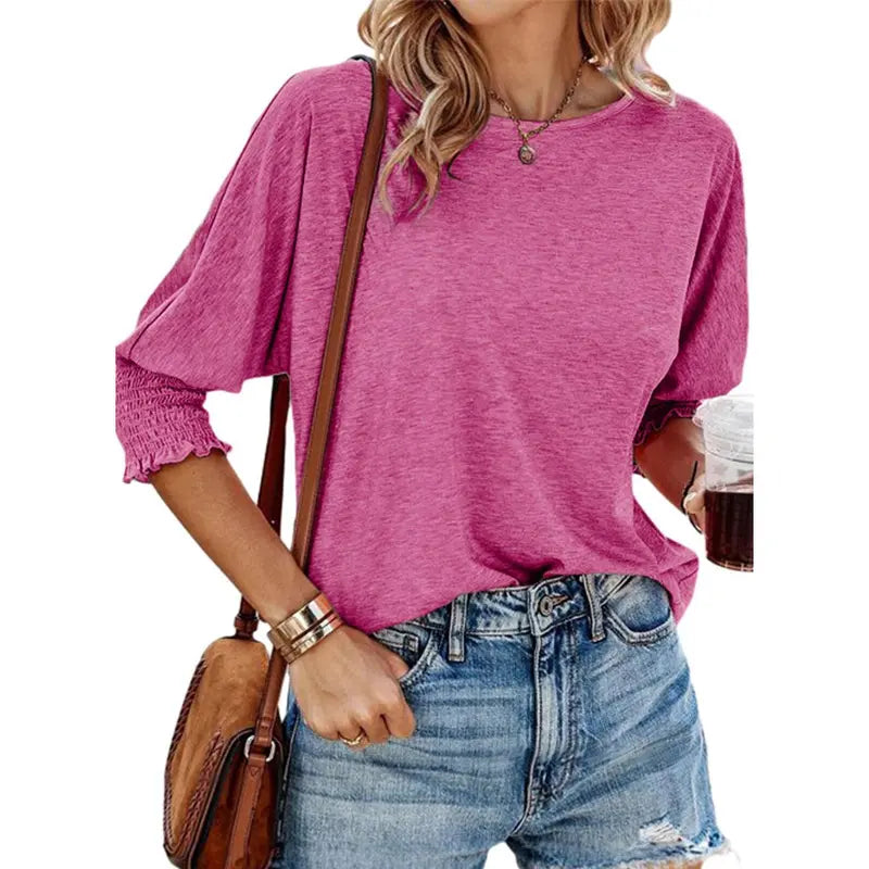 ⭐Women's 3/4 Sleeve Casual Tops – Super Soft Crewneck Blouse | Lightweight Summer Everyday Shirt