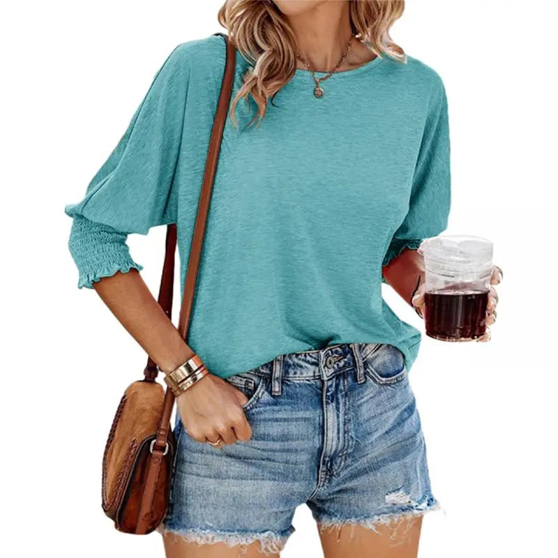 ⭐Women's 3/4 Sleeve Casual Tops – Super Soft Crewneck Blouse | Lightweight Summer Everyday Shirt